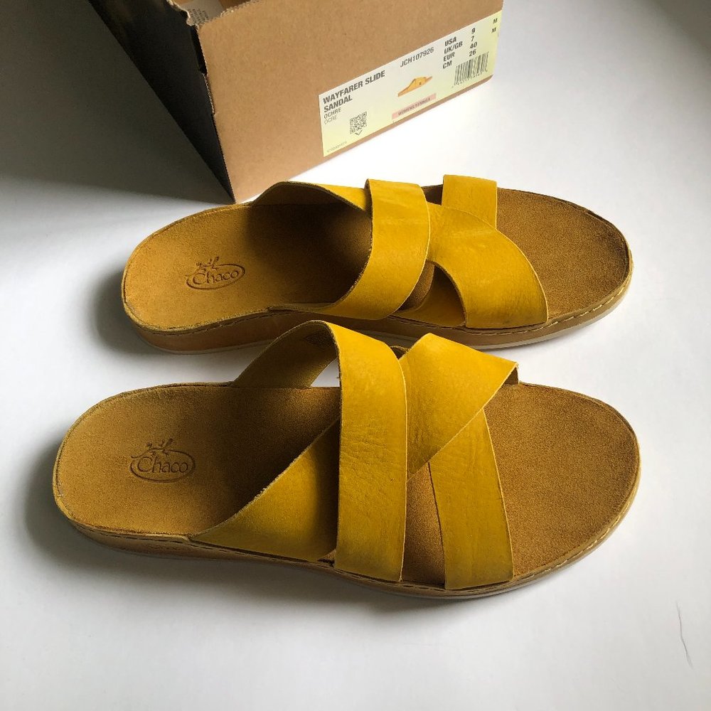 Chacos Wayfarer Slide Sandal Ochre Mustard Yellow